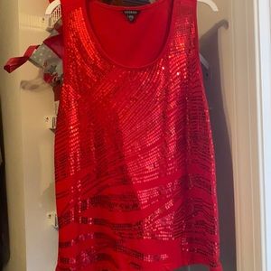 COPY - Geroge Red Squence Sleeveless Top!